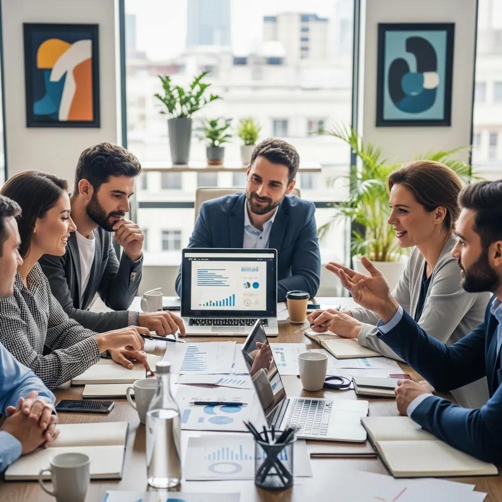 A group of people around a table.
